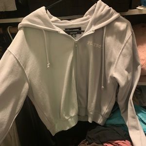 Playboy cropped zipup, blue color